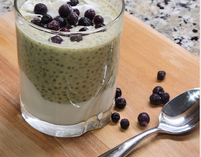 Vanilla Macha Chia Pudding